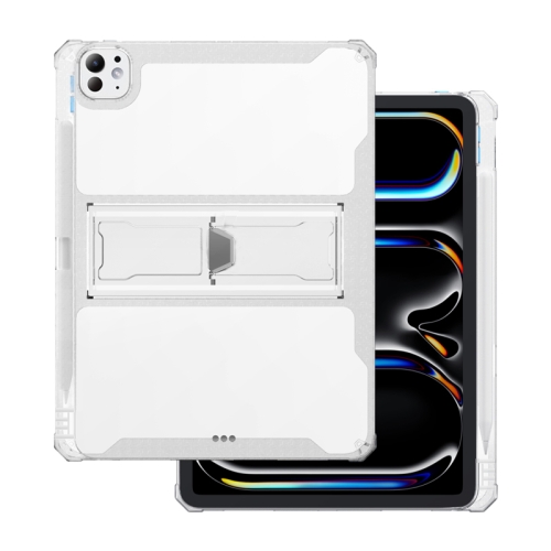 

For iPad Pro 11 2024 TPU Hybrid PC Airbag Tablet Case with Pen Slots(Transparent)