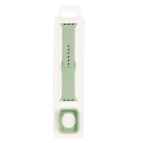 

For Apple Watch Series 6 & SE & 5 & 4 44mm Silicone Watch Band + Watch Protective Case Set(Mint Green)