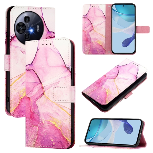 

For TCL 50 Pro NxtPaper PT003 Marble Pattern Flip Leather Phone Case(Pink Purple Gold)