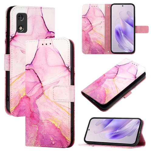 

For itel A23 Pro / A17 / Tecno Pop 5c PT003 Marble Pattern Flip Leather Phone Case(Pink Purple Gold)