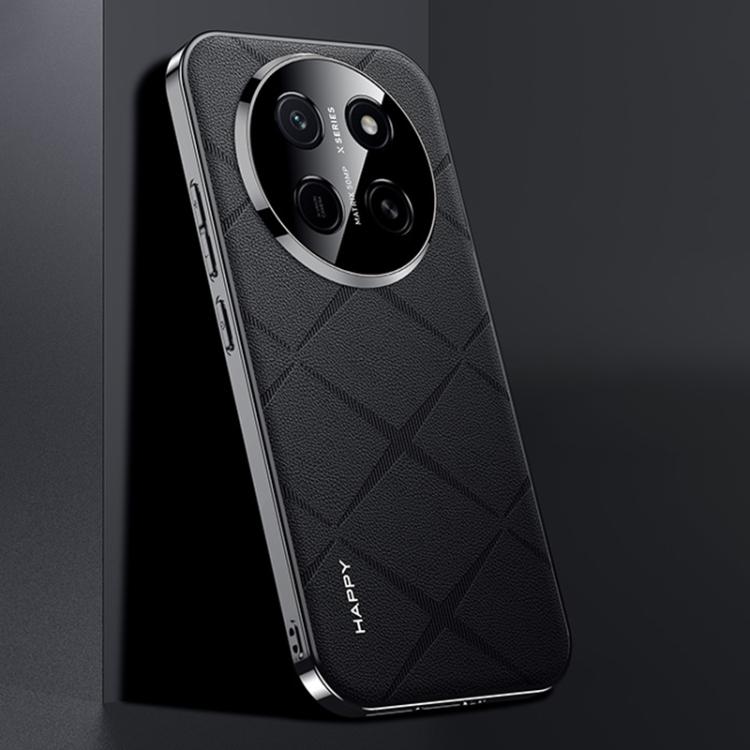 For Honor X80 Pro Max 5G Plain Leather PC Phone Case(Black)