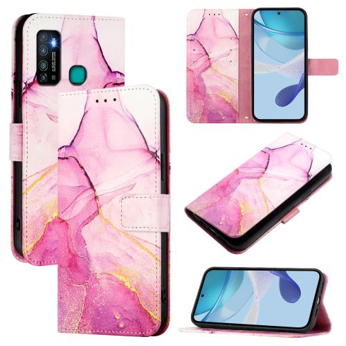 

For Infinix Hot 90 / 90 Pro PT003 Marble Pattern Flip Leather Phone Case(Pink Purple Gold)