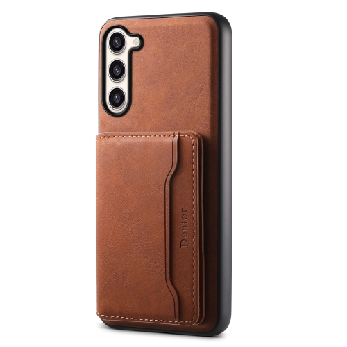 

For Samsung Galaxy S23+ 5G Denior D13 Retro Texture Leather MagSafe Card Bag Phone Case(Brown)