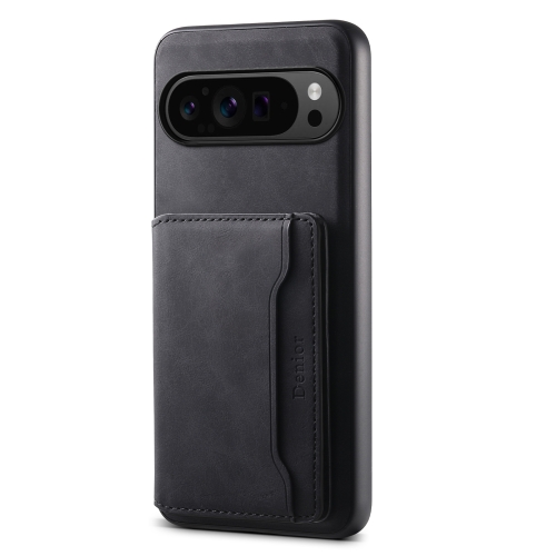 

For Google Pixel 9 Pro Denior D13 Retro Texture Leather MagSafe Card Bag Phone Case(Black)