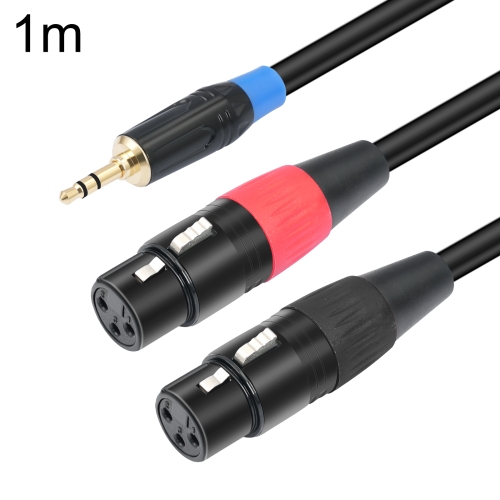 

TC195BUXK107RE 3.5mm Male to Dual XLR 3pin Female Audio Cable, Length:1m(Black)