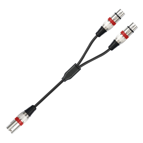 

2055YMFF-05 XLR 3pin Male to Dual Female Audio Cable, Length: 50cm(Black+Red)