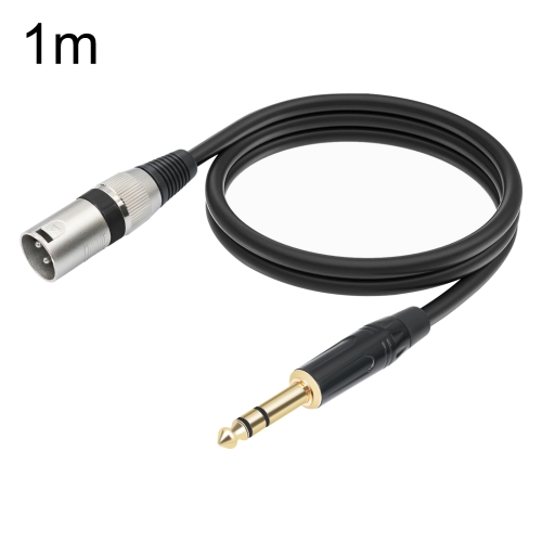 

TC145BK55 6.35mm 1/4 TRS Male to XLR 3pin Male Microphone Cable, Length:1m(Black)