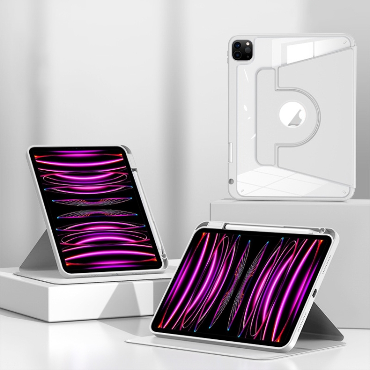 

For iPad Pro 11 2022 / Air 2022 10.9 Magnetic Split Leather Smart Tablet Case with Pen Slot(White)