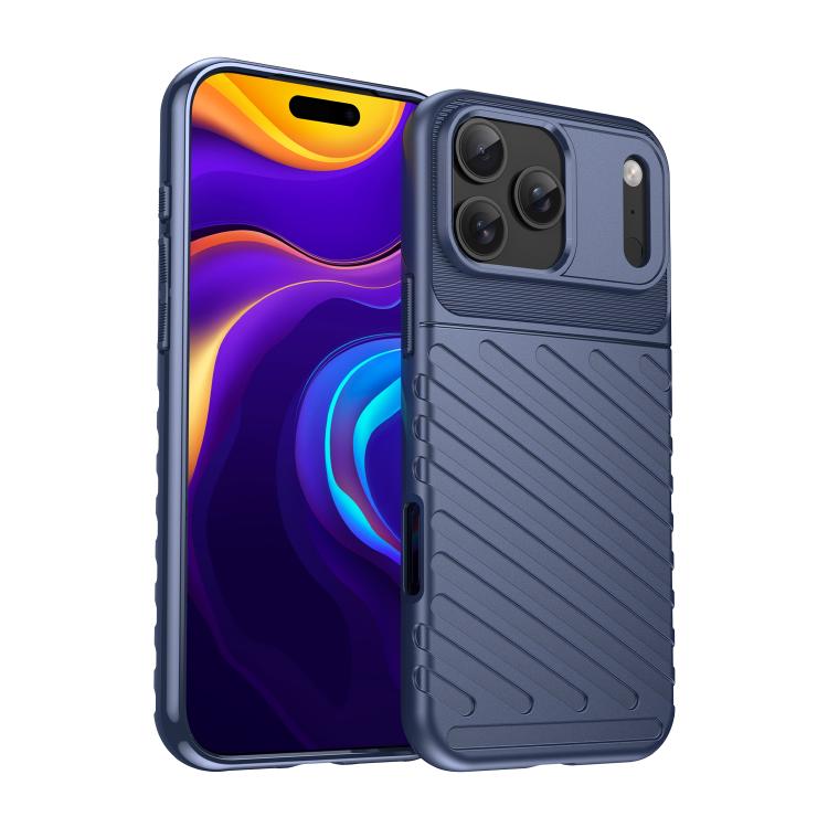 

For iPhone 17 Pro Max Thunderbolt Shockproof Soft TPU Phone Case(Blue)