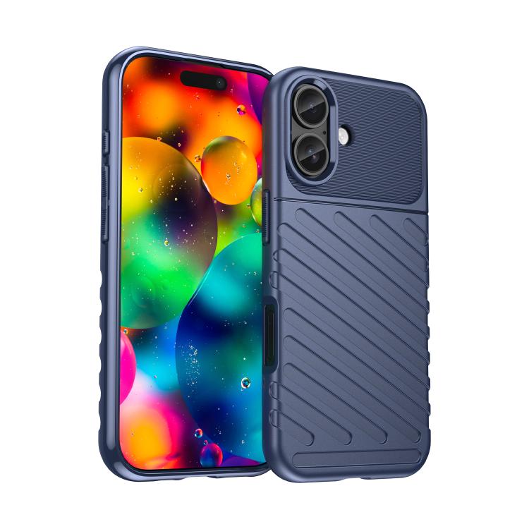 For iPhone 18 Thunderbolt Shockproof Soft TPU Phone Case(Blue)