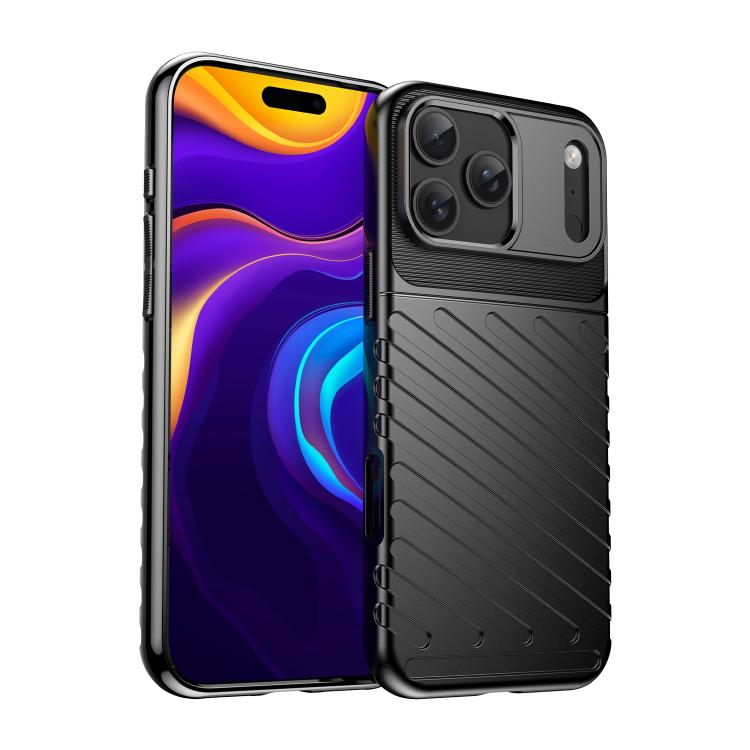 For iPhone 18 Pro Max Thunderbolt Shockproof Soft TPU Phone Case(Black)