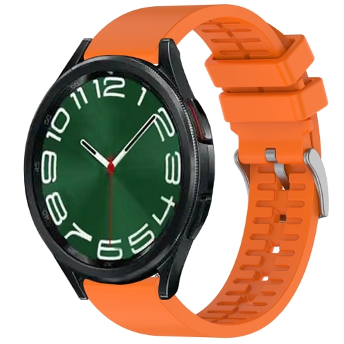 20mm Fluororubber Watch Band Wristband(Orange)