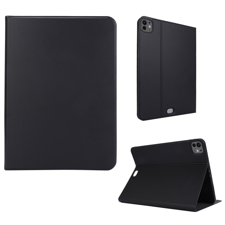 

For iPad Pro 13 2024 Stretch Voltage Plain Leather Smart Tablet Case(Black)