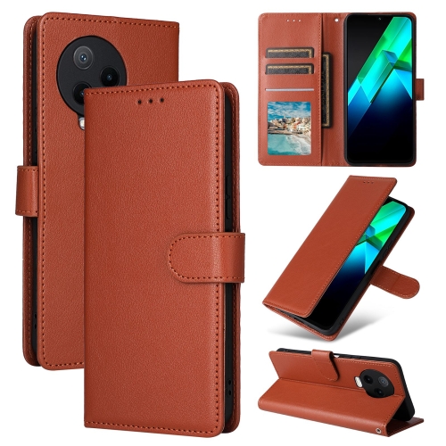

For Infinix Note 12 2023 Multifunctional Horizontal Flip Leather Phone Case with Three Card Slot(Brown)