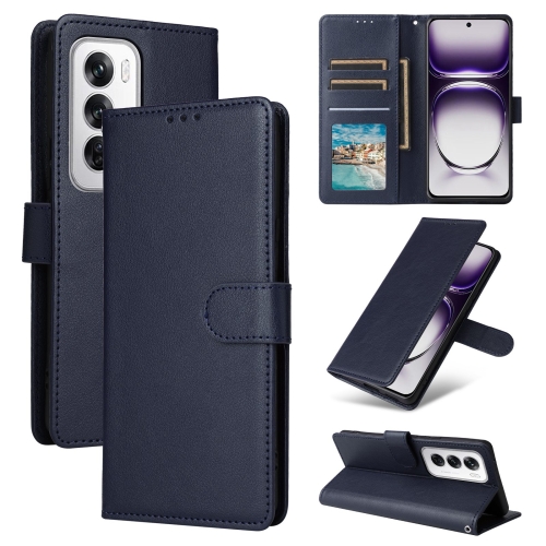 

For OPPO Reno12 5G Global 3-Card Slots Multifunctional Leather Phone Case(Navy Blue)