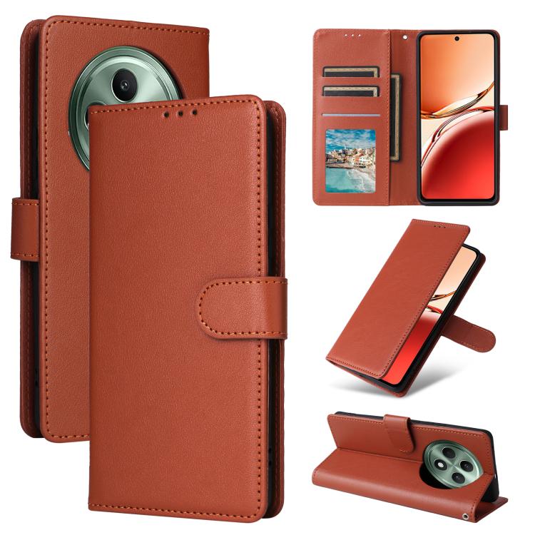 

For OPPO Reno12 F 4G / 5G 3-Card Slots Multifunctional Leather Phone Case(Brown)