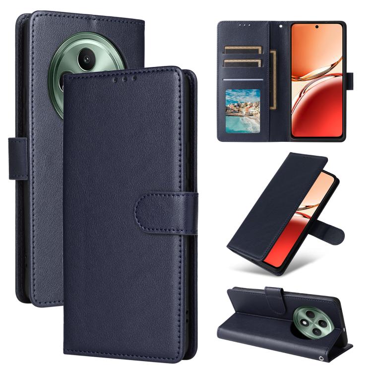 

For OPPO Reno12 F 4G / 5G 3-Card Slots Multifunctional Leather Phone Case(Navy Blue)