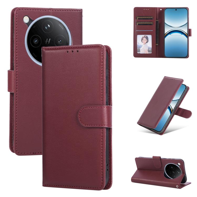 

For OPPO Find X8 3-Card Slots Multifunctional Leather Phone Case(Wine Red)