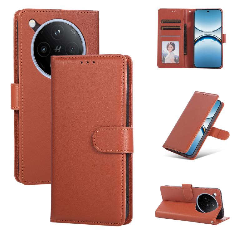 

For OPPO Find X8 Pro 3-Card Slots Multifunctional Leather Phone Case(Brown)