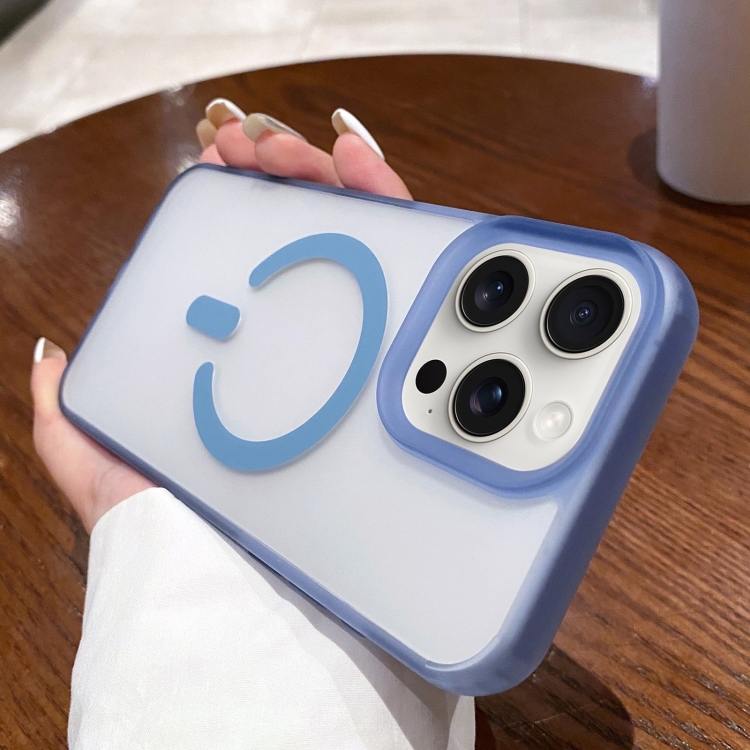 

For iPhone 13 Pro Dual-Side Frosted MagSafe Clear Phone Case(Blue)
