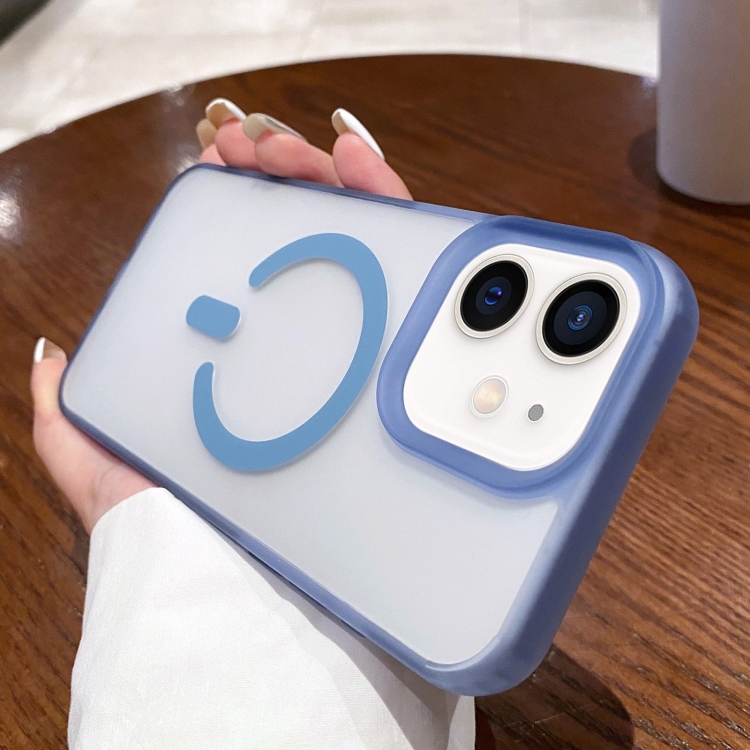 

For iPhone 12 Dual-Side Frosted MagSafe Clear Phone Case(Blue)