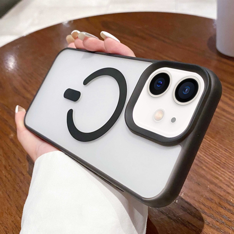 

For iPhone 12 Dual-Side Frosted MagSafe Clear Phone Case(Black)