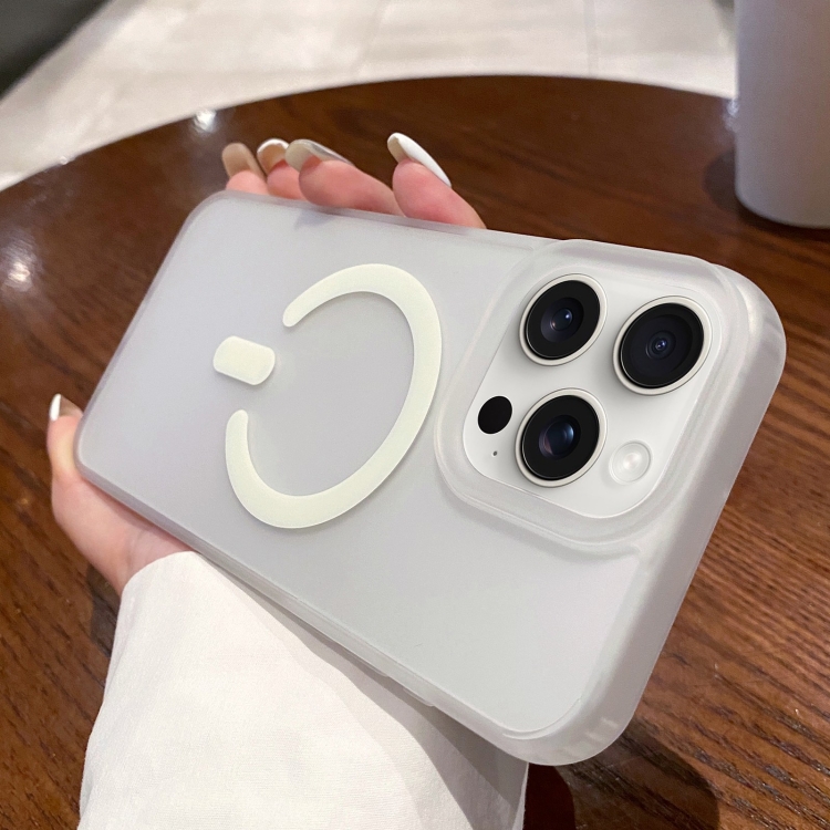 

For iPhone 12 Pro Dual-Side Frosted MagSafe Clear Phone Case(White)