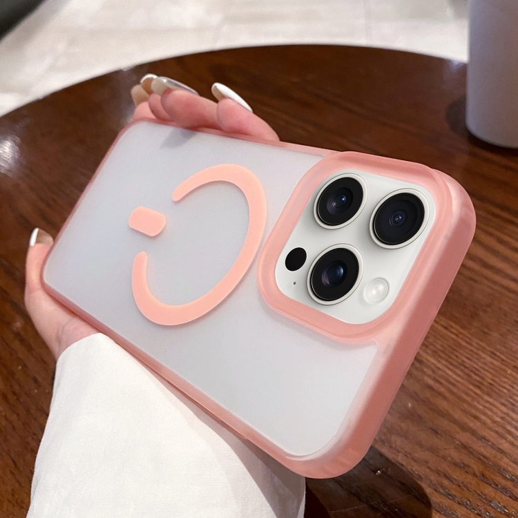 

For iPhone 12 Pro Dual-Side Frosted MagSafe Clear Phone Case(Pink)