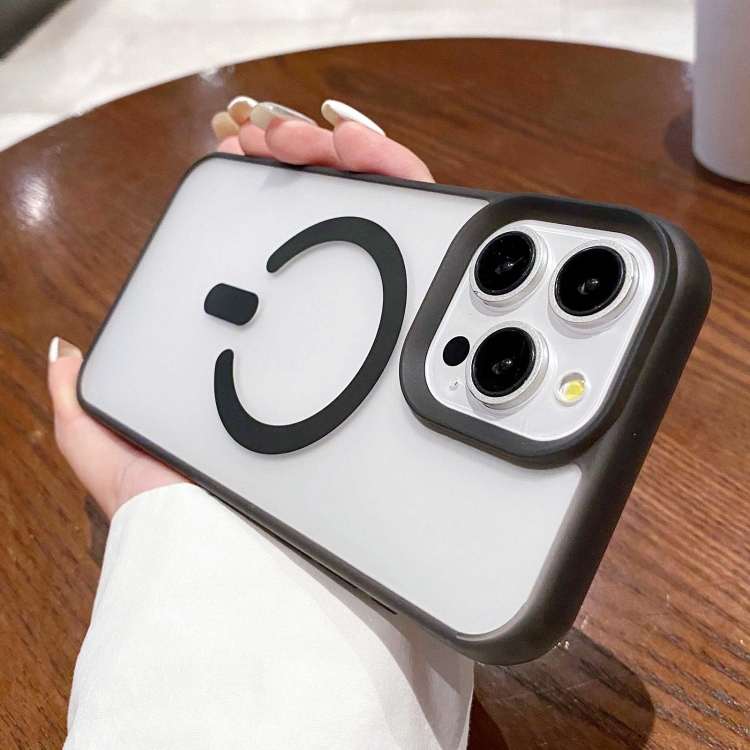 

For iPhone 12 Pro Dual-Side Frosted MagSafe Clear Phone Case(Black)