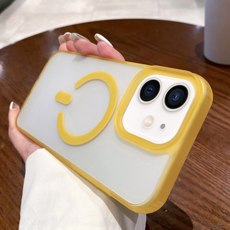 

For iPhone 11 Dual-Side Frosted MagSafe Clear Phone Case(Yellow)