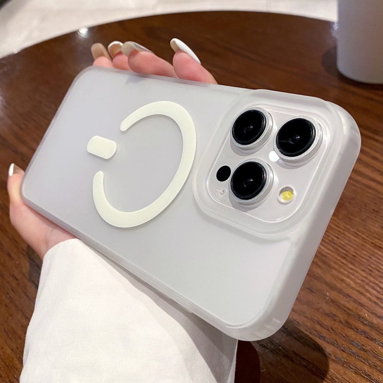 

For iPhone 16 Pro Dual-Side Frosted MagSafe Clear Phone Case(White)