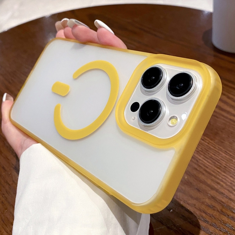 

For iPhone 16 Pro Dual-Side Frosted MagSafe Clear Phone Case(Yellow)