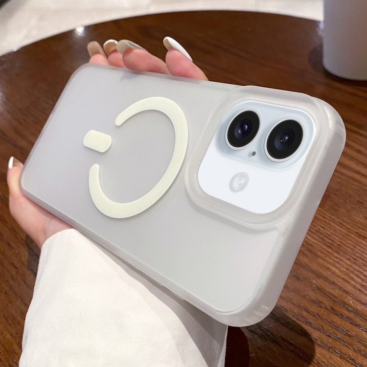 

For iPhone 16 Plus Dual-Side Frosted MagSafe Clear Phone Case(White)
