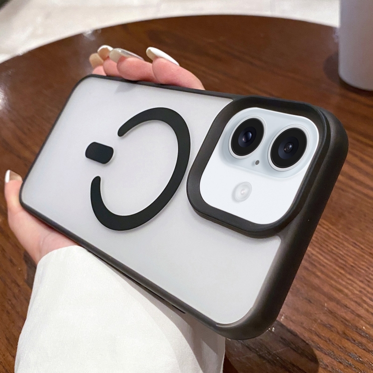 

For iPhone 16 Plus Dual-Side Frosted MagSafe Clear Phone Case(Black)
