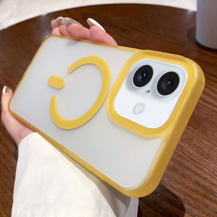 

For iPhone 16 Dual-Side Frosted MagSafe Clear Phone Case(Yellow)