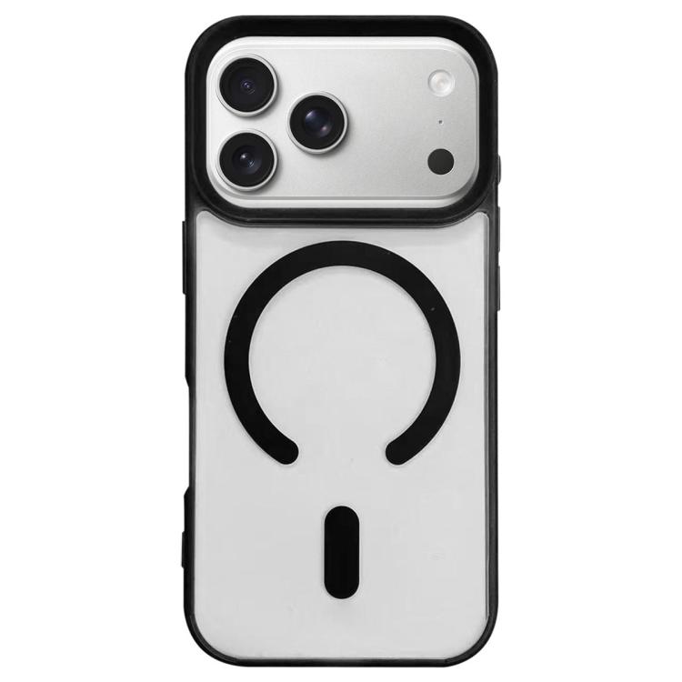 For iPhone 18 Pro Max Dual-Side Frosted MagSafe Clear Phone Case(Black)