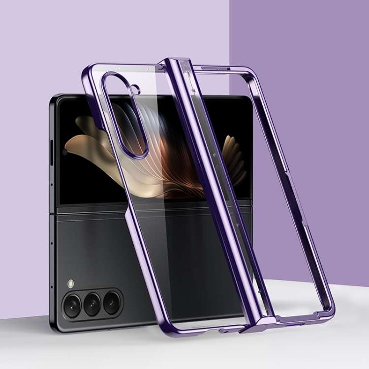 

For Samsung Galaxy Z Fold6 Three Parts 6D Electroplating PC Shockproof Phone Case(Purple)