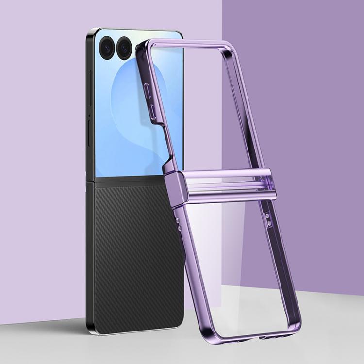 

For Samsung Galaxy Z Flip7 5G Three Parts 6D Electroplating PC Shockproof Phone Case(Purple)