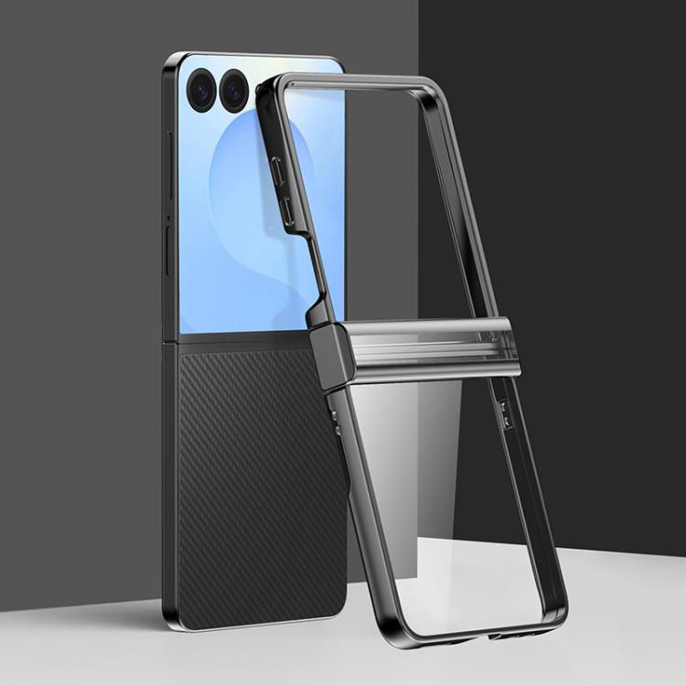 

For Samsung Galaxy Z Flip7 5G Three Parts 6D Electroplating PC Shockproof Phone Case(Black)