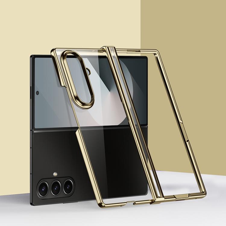 

For Samsung Galaxy Z Fold7 5G Three Parts 6D Electroplating PC Shockproof Phone Case(Gold)