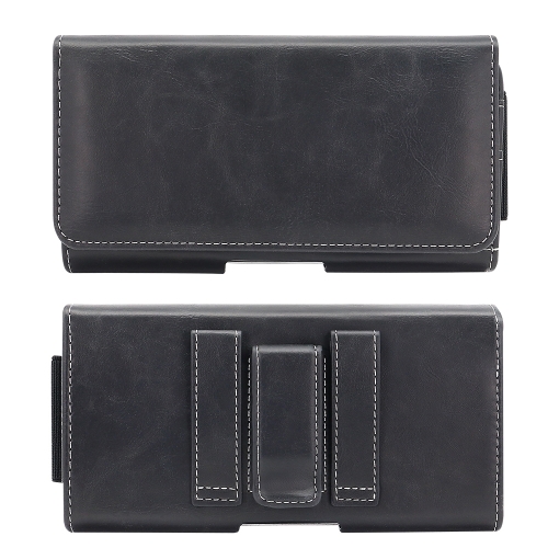 5.5-6.7 inch Universal Multifunctional Horizontal Magnetic Flip Cover PU Phone Waist Bag(Black)