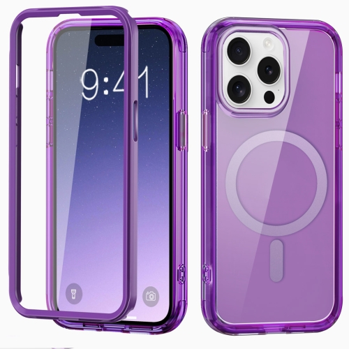 

For iPhone 15 Pro Colorful MagSafe Magnetic PC + TPU Phone Case(Dark Purple)