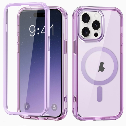 

For iPhone 13 Pro Colorful MagSafe Magnetic PC Hybrid TPU Phone Case(Light Purple)