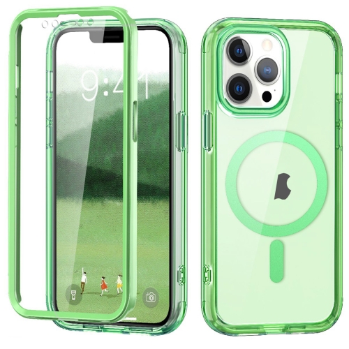 

For iPhone 12 Pro Colorful MagSafe Magnetic PC + TPU Phone Case(Green)