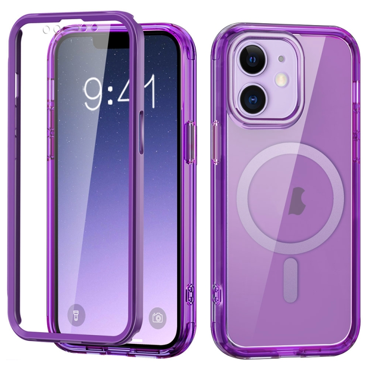 

For iPhone 11 Colorful MagSafe Magnetic PC Hybrid TPU Phone Case(Dark Purple)