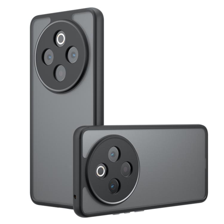 

For vivo Y300 Pro Armor Precise Hole PC Hybrid TPU Phone Case(Frosted Black)