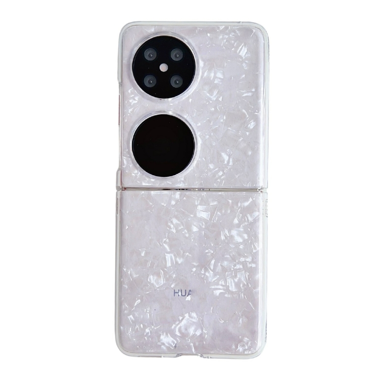 

For Huawei Pocket 2 Pearlescent Shell Texture Phone Case(White)
