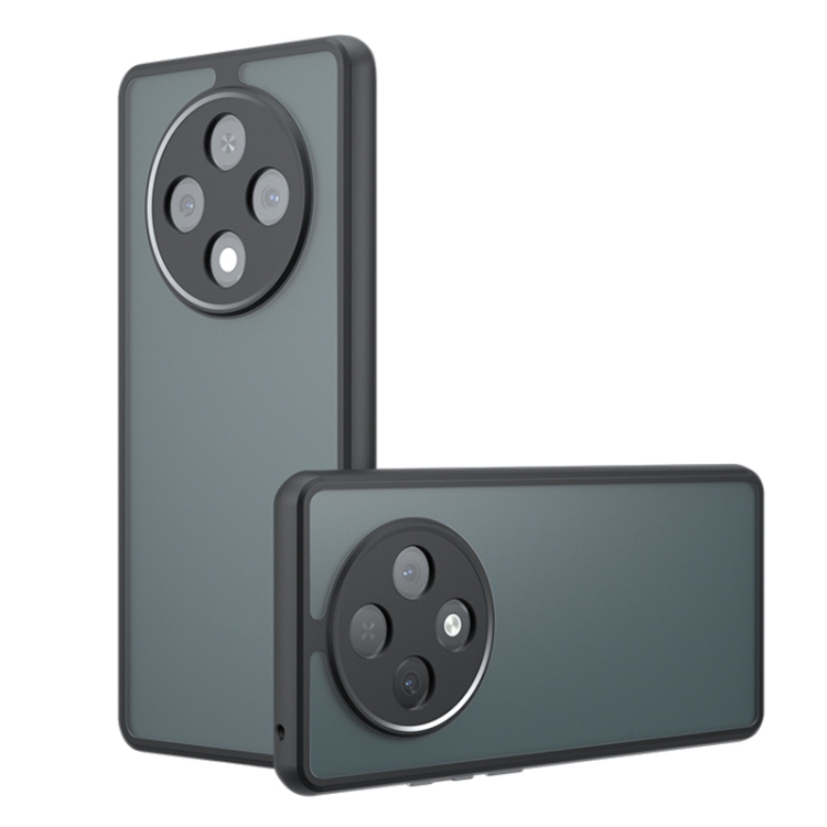 

For OPPO A3 Pro Armor Precise Hole PC Hybrid TPU Phone Case(Frosted Black)