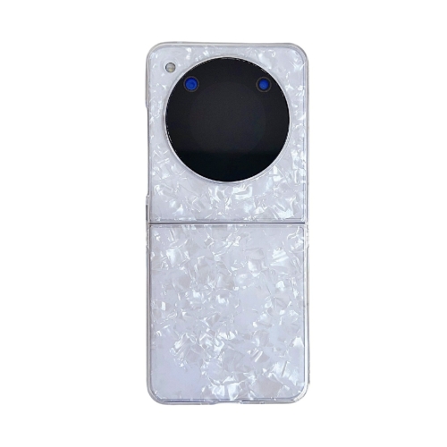 

For ZTE nubia Flip Pearlescent Shell Texture Phone Case(White)