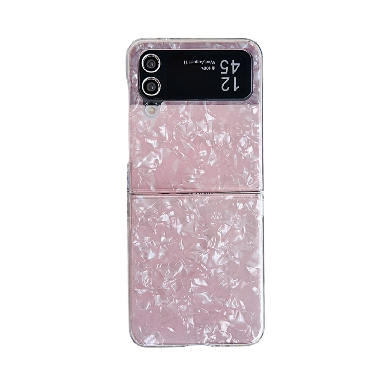 

For Samsung Galaxy Z Flip3 / Flip4 Pearlescent Shell Texture Phone Case(Pink)